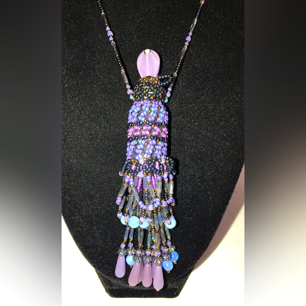 Handmade Beaded Jar Necklace